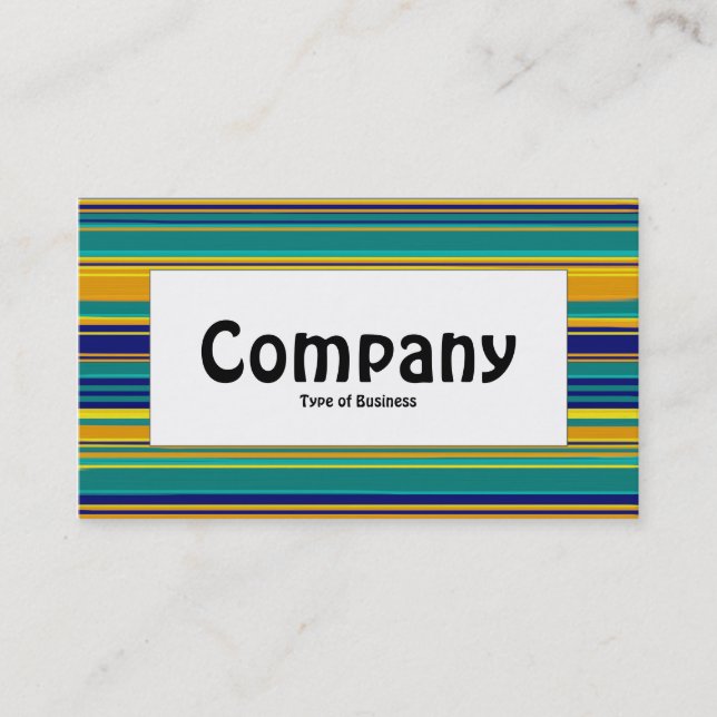 Center Label - Colored Stripes Business Card (Front)