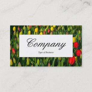 Center Label - Colorful Tulips Business Card