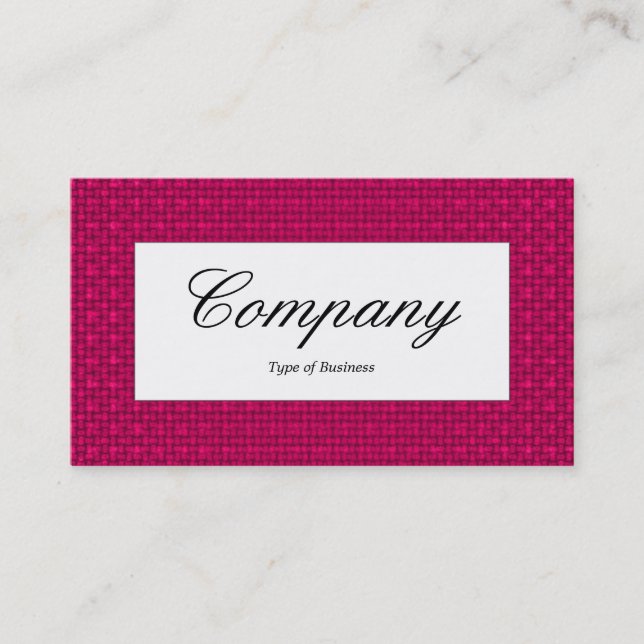 Center Label - Crimson Fabric Texture Business Card (Front)