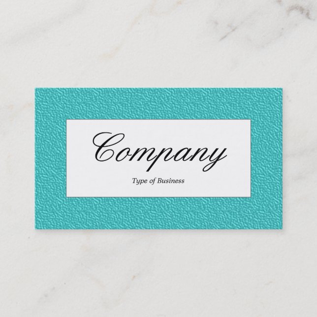 Center Label - Cyan Embossed Texture Business Card (Front)