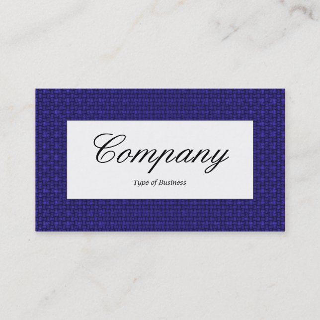 Center Label - Dark Blue Fabric Texture Business Card (Front)