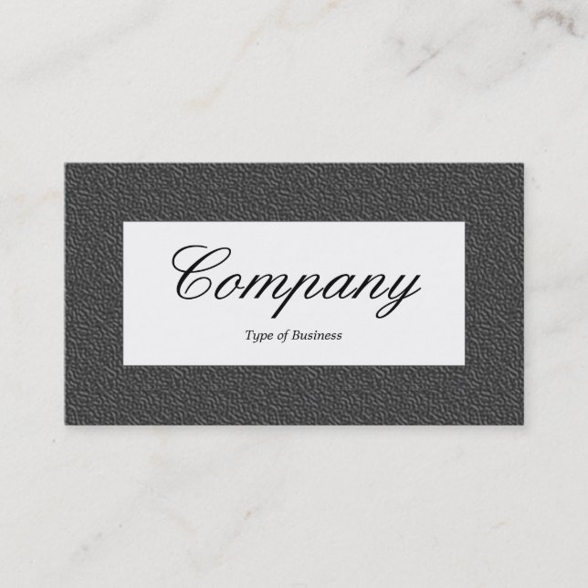 Center Label - Dark Gray Embossed Texture Business Card (Front)
