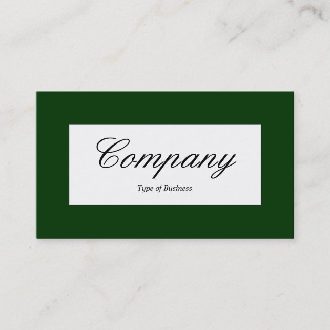 Center Label - Dark Green (003300) Business Card (Front)