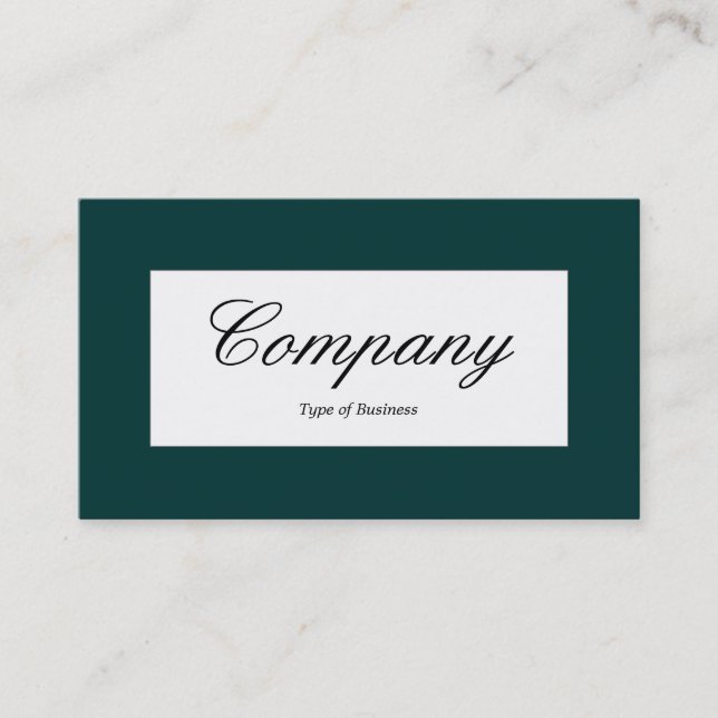 Center Label - Dark Green (003333) Business Card (Front)