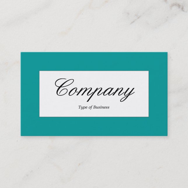 Center Label - Dark Turquoise (009999) Business Card (Front)