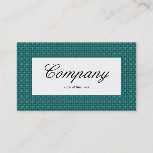 Center Label - Dark Turquoise Fabric Texture Business Card