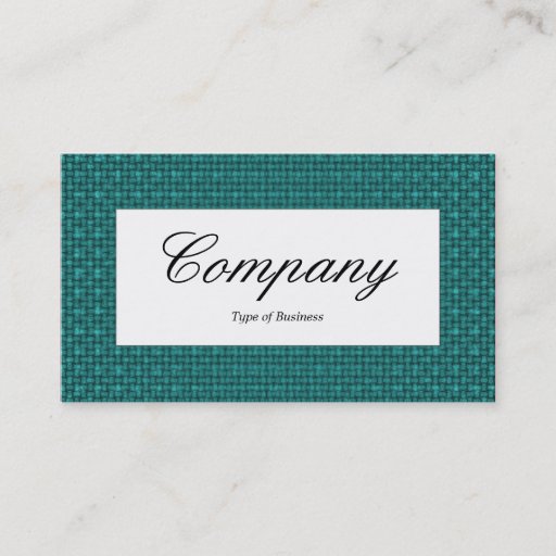 Customizable Center Label - Dark Turquoise Fabric Texture Business Card