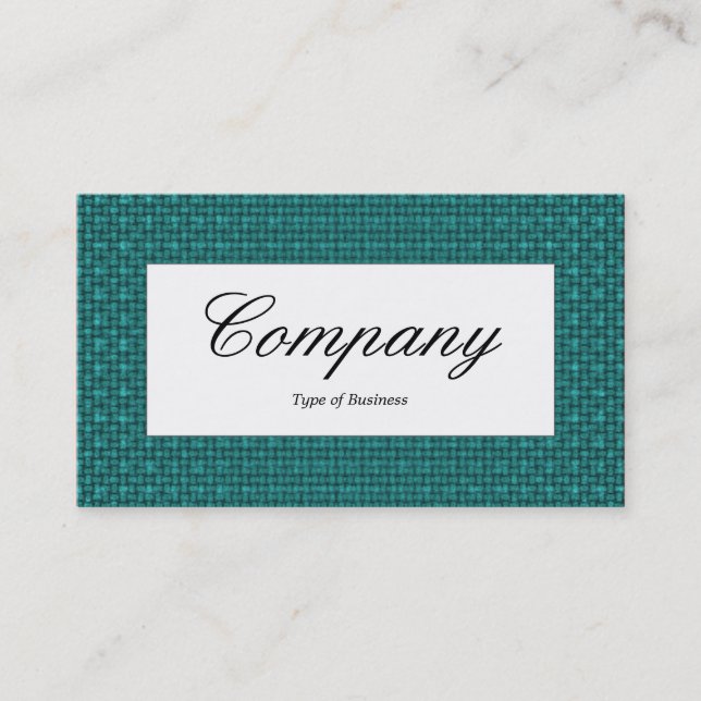 Center Label - Dark Turquoise Fabric Texture Business Card (Front)