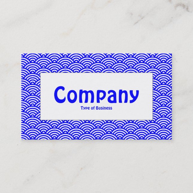 Center Label - Fish Scale - Blue & White Business Card (Front)