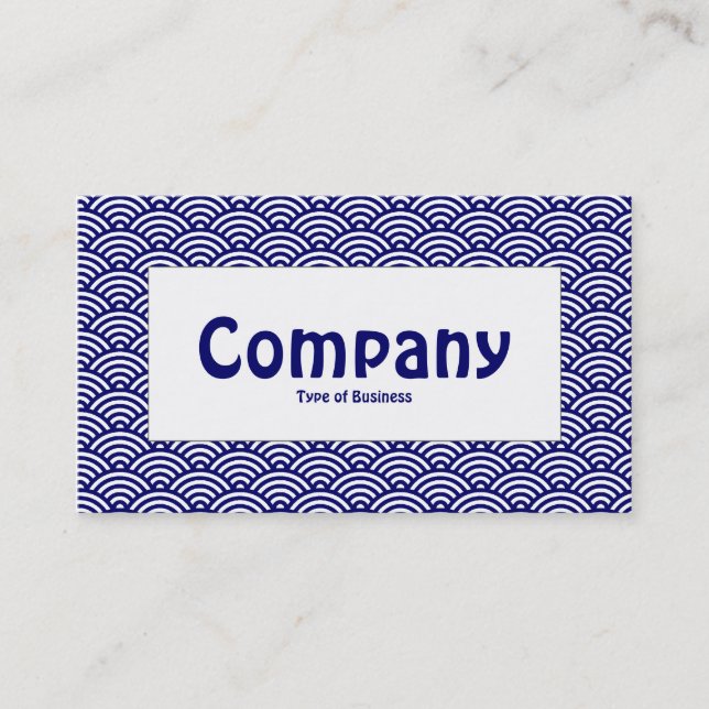 Center Label - Fish Scale - Dark Blue & White Business Card (Front)
