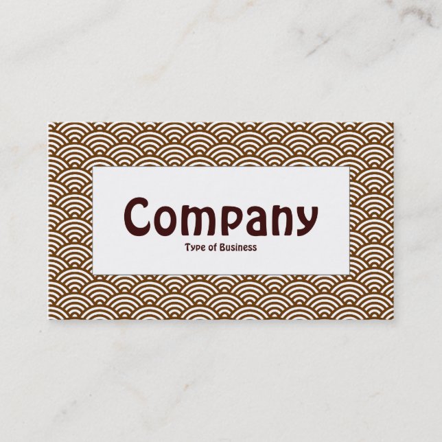 Center Label - Fish Scale - Dark Brown & White Business Card (Front)