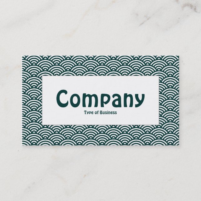 Center Label - Fish Scale - Dark Green & White Business Card (Front)