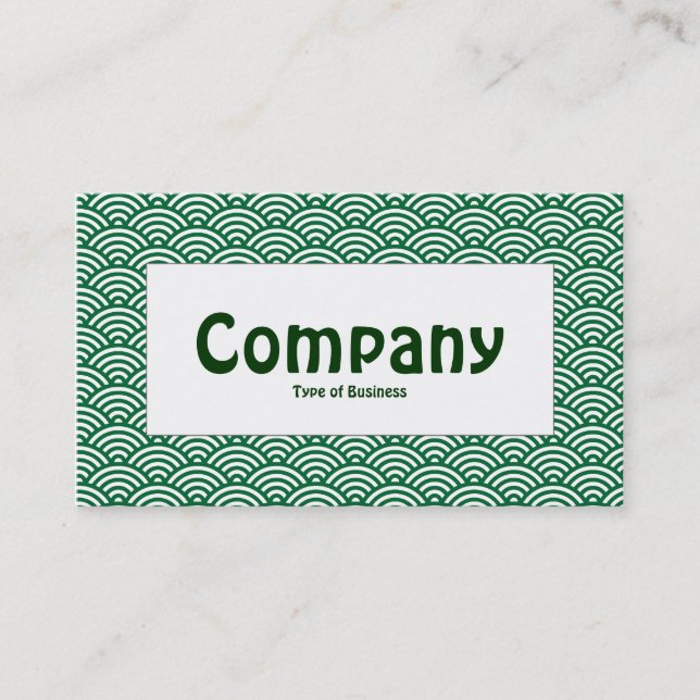 Center Label - Fish Scale - Green & White Business Card (Front)