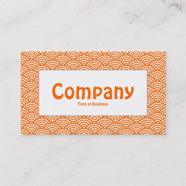Center Label - Fish Scale - Orange & White Business Card (Front)