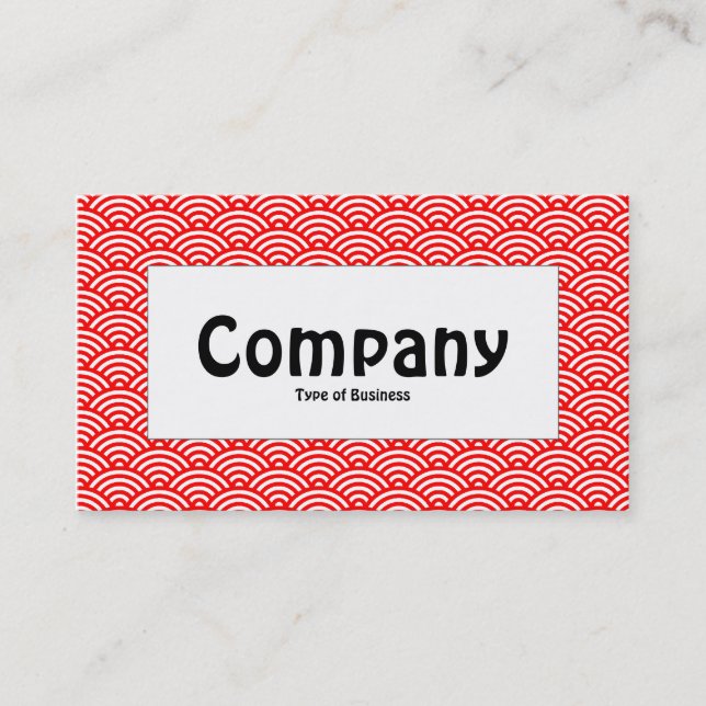 Center Label - Fish Scale - Red & White Business Card (Front)