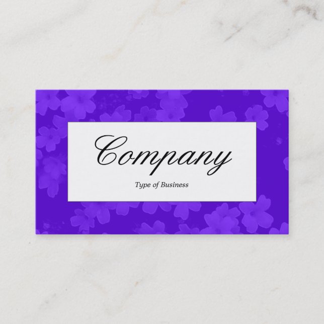 Center Label - Flower Tex - Violet Blue (6600FF) Business Card (Front)