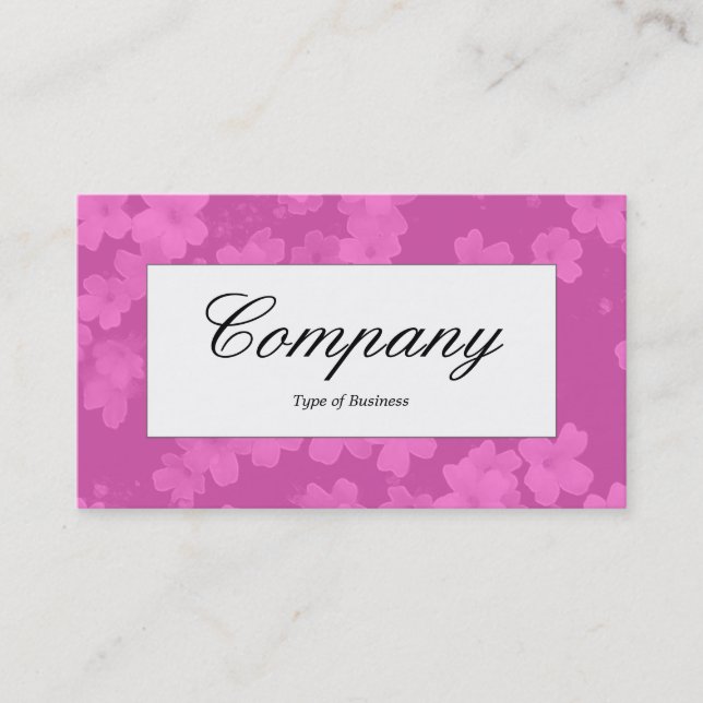 Center Label - Flower Texture - Pink Business Card (Front)