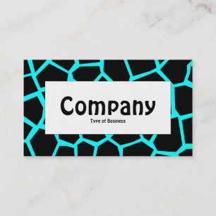 Center Label - Go Giraffe Cyan Blue Business Card