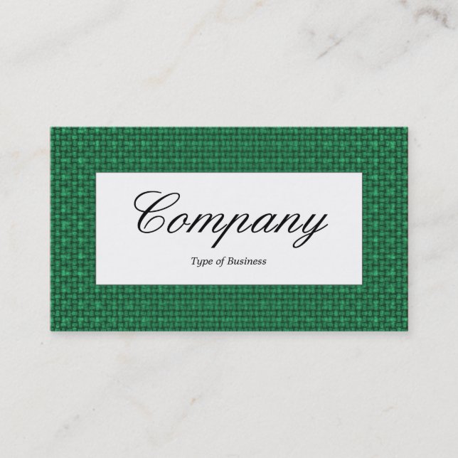 Center Label - Green Fabric Texture Business Card (Front)