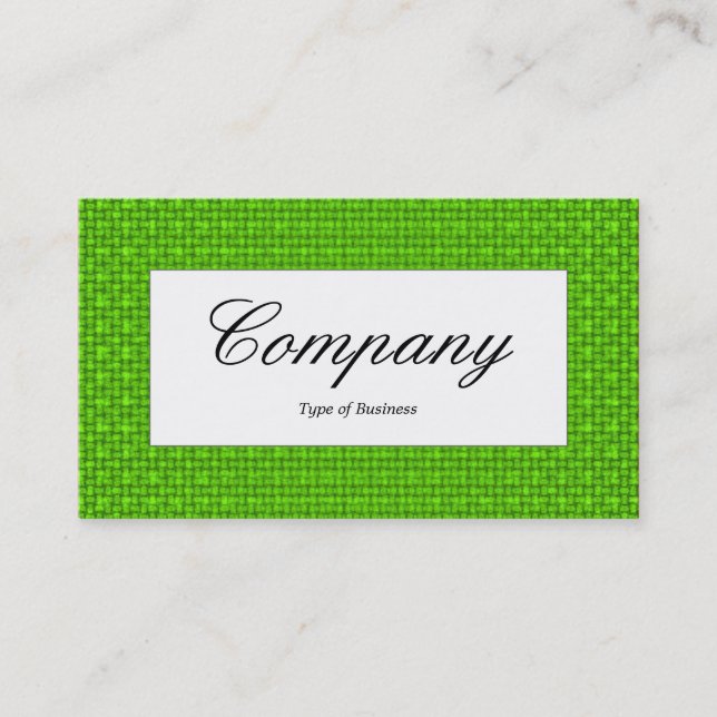 Center Label - Green Fabric Texture Business Card (Front)