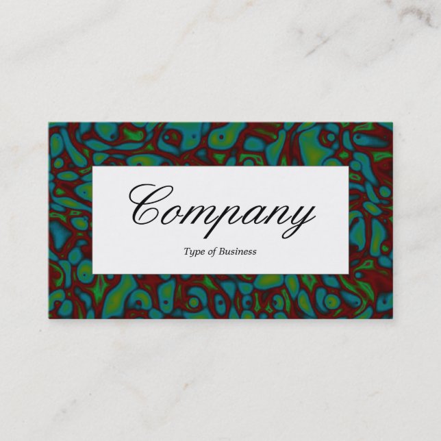 Center Label - Green Marbling Business Card (Front)