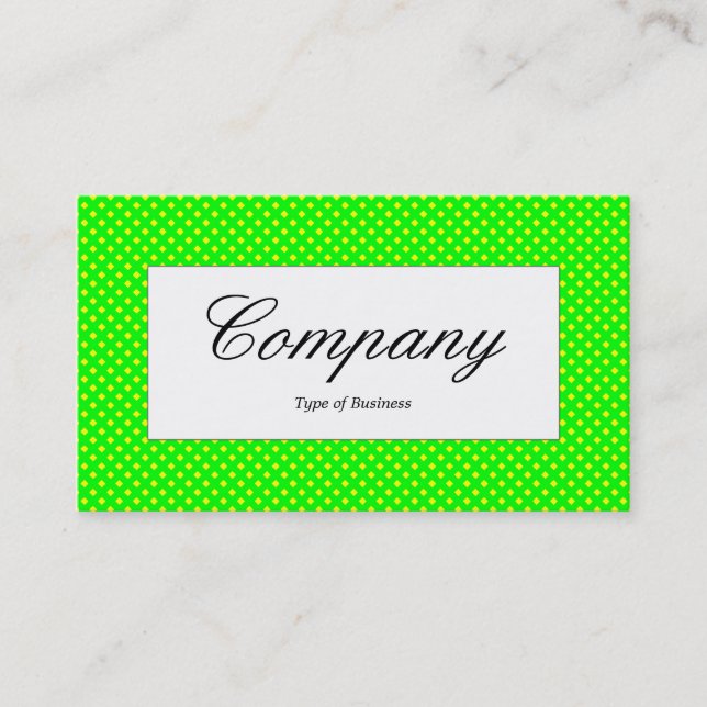 Center Label - Green Net Texture Over Yellow Business Card (Front)