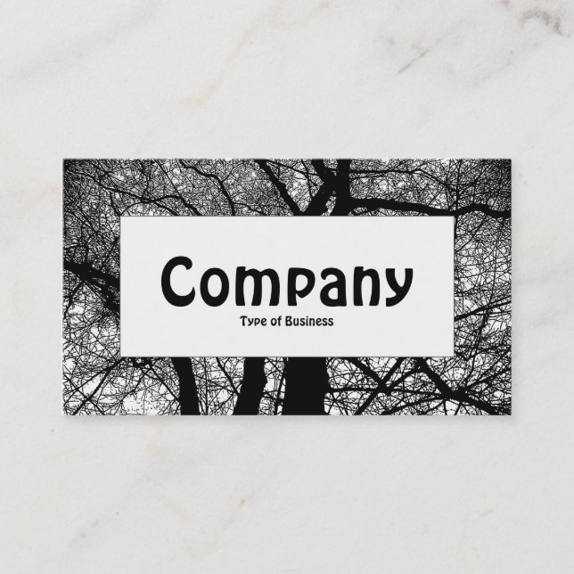 Center Label - High Contrast Tree Business Card (Front)