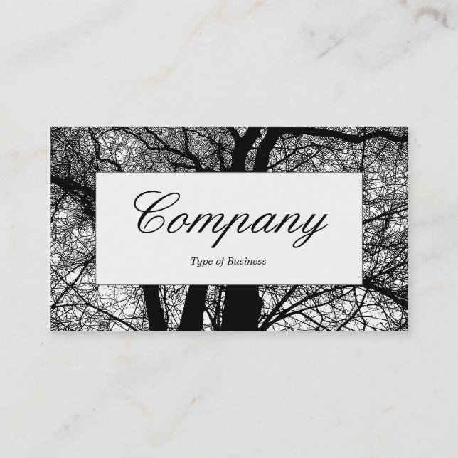 Center Label - High Contrast Tree Business Card (Front)