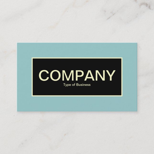 Center Label II - Black with Ocean Green and Cream Business Card (Front)
