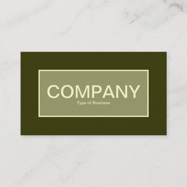Center Label II - Khaki with Murky Green 333300 Business Card (Front)