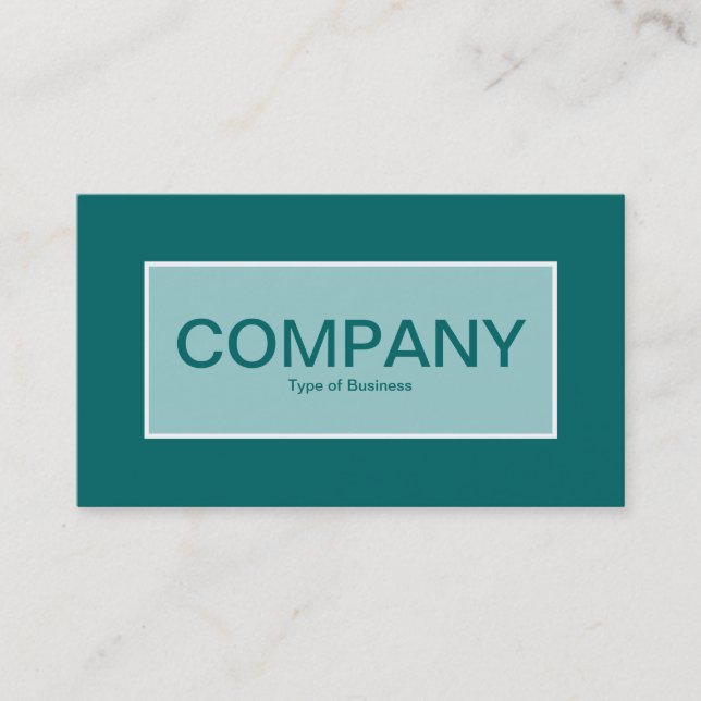Center Label II - Light Blue Green with Teal Business Card (Front)