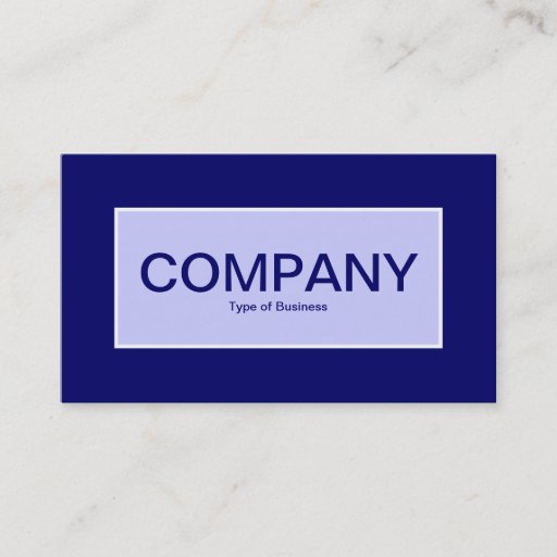 Customizable Center Label II - Powder Blue with Navy Blue Business Card Template