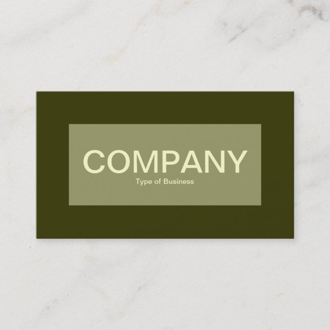 Center Label - Khaki with Murky Green 333300 Business Card (Front)