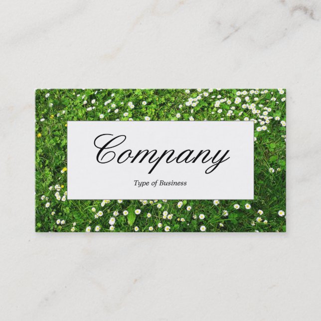 Center Label - Lawn Daises Business Card (Front)