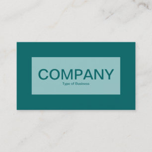 Center Label - Light Blue Green with Teal 006666 Business Card
