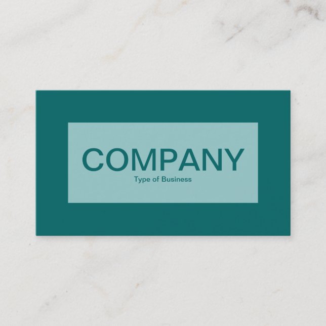 Center Label - Light Blue Green with Teal 006666 Business Card (Front)
