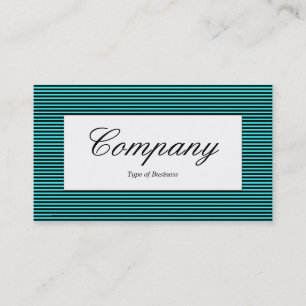 Center Label - Lined Pattern - Black and Cyan Business Card