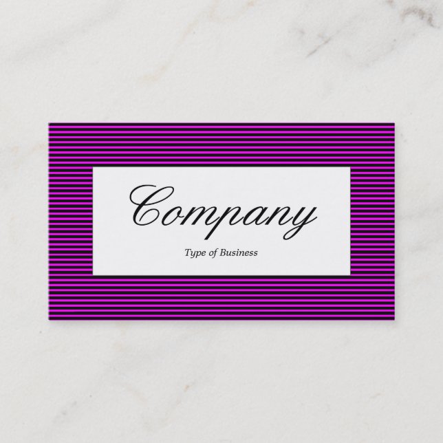 Center Label - Lined Pattern - Black and Magenta Business Card (Front)