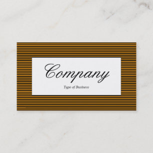 Center Label - Lined Pattern - Black and Orange Business Card