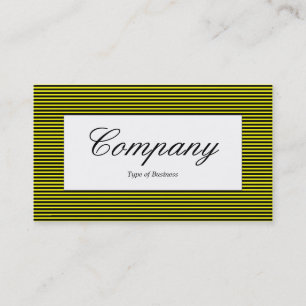 Center Label - Lined Pattern - Black and Yellow Business Card