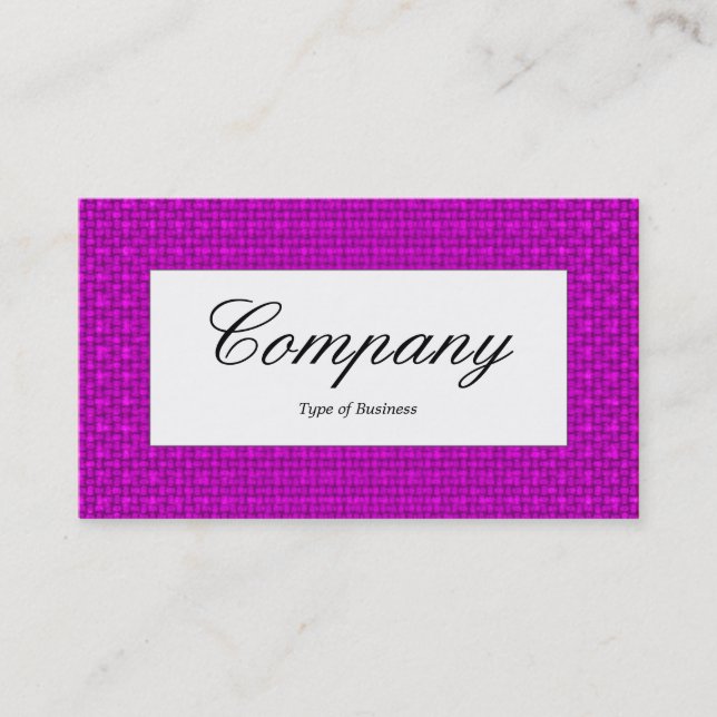 Center Label - Magenta Fabric Texture Business Card (Front)