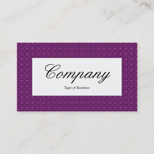 Customizable Center Label - Magenta Purple Fabric Texture Business Cards