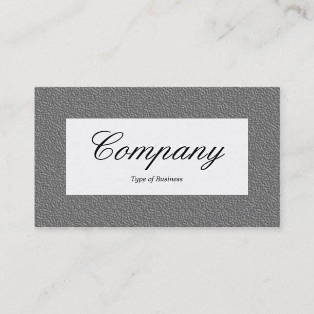 Center Label - Mid Gray Embossed Texture Business Card (Front)