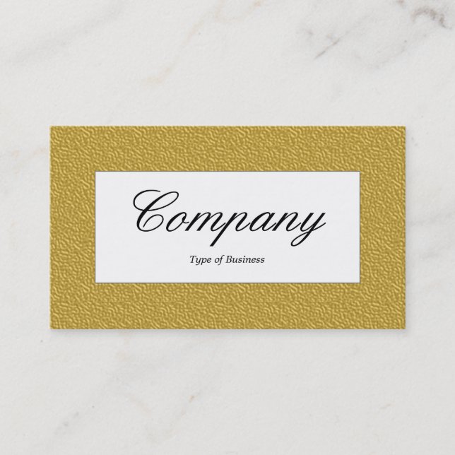 Center Label - Ochre Embossed Texture Business Card (Front)