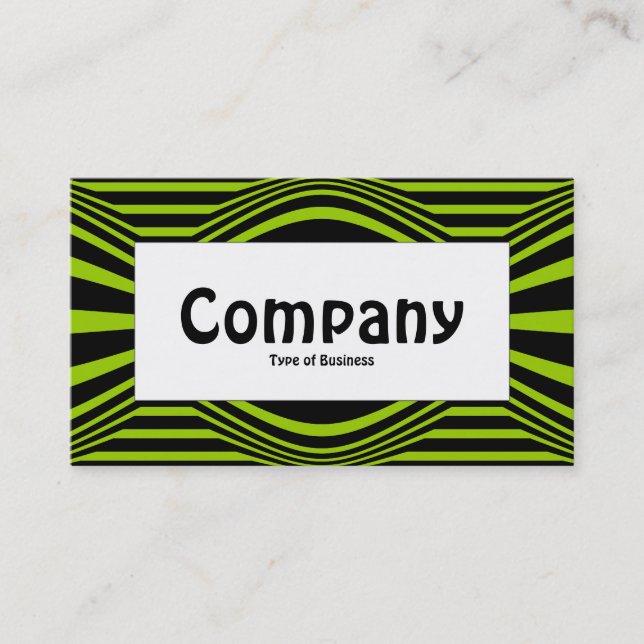 Center Label - Op Art II 01 - Black and Green Business Card (Front)