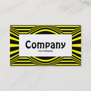 Center Label - Op Art II 01 - Black and Yellow Business Card