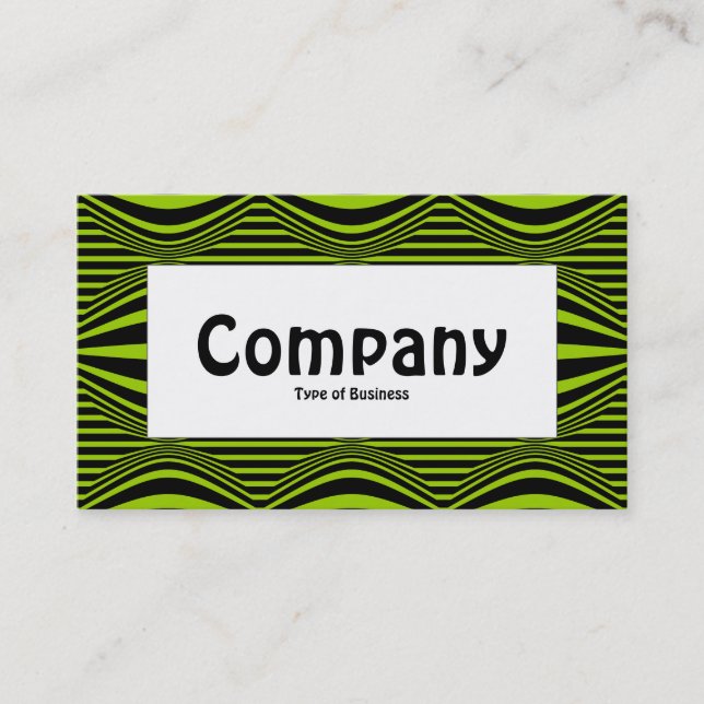 Center Label - Op Art III 01 - Black and Green Business Card (Front)