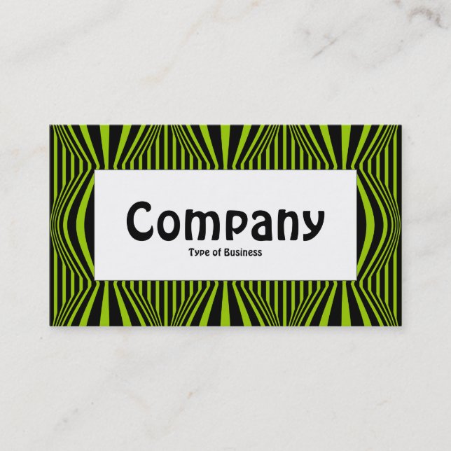 Center Label - Op Art IV 01 - Black and Green Business Card (Front)