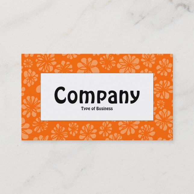 Center Label - Orange Floral Business Card (Front)