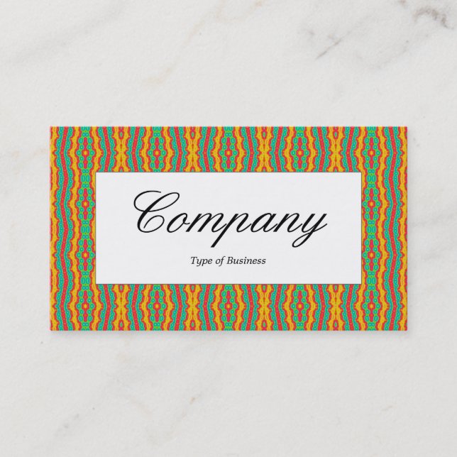 Center Label - Orange, Red and Green Abstract Business Card (Front)